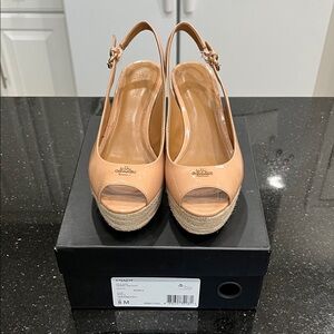 Coach Ferry Patent Peep-Toe Wedges